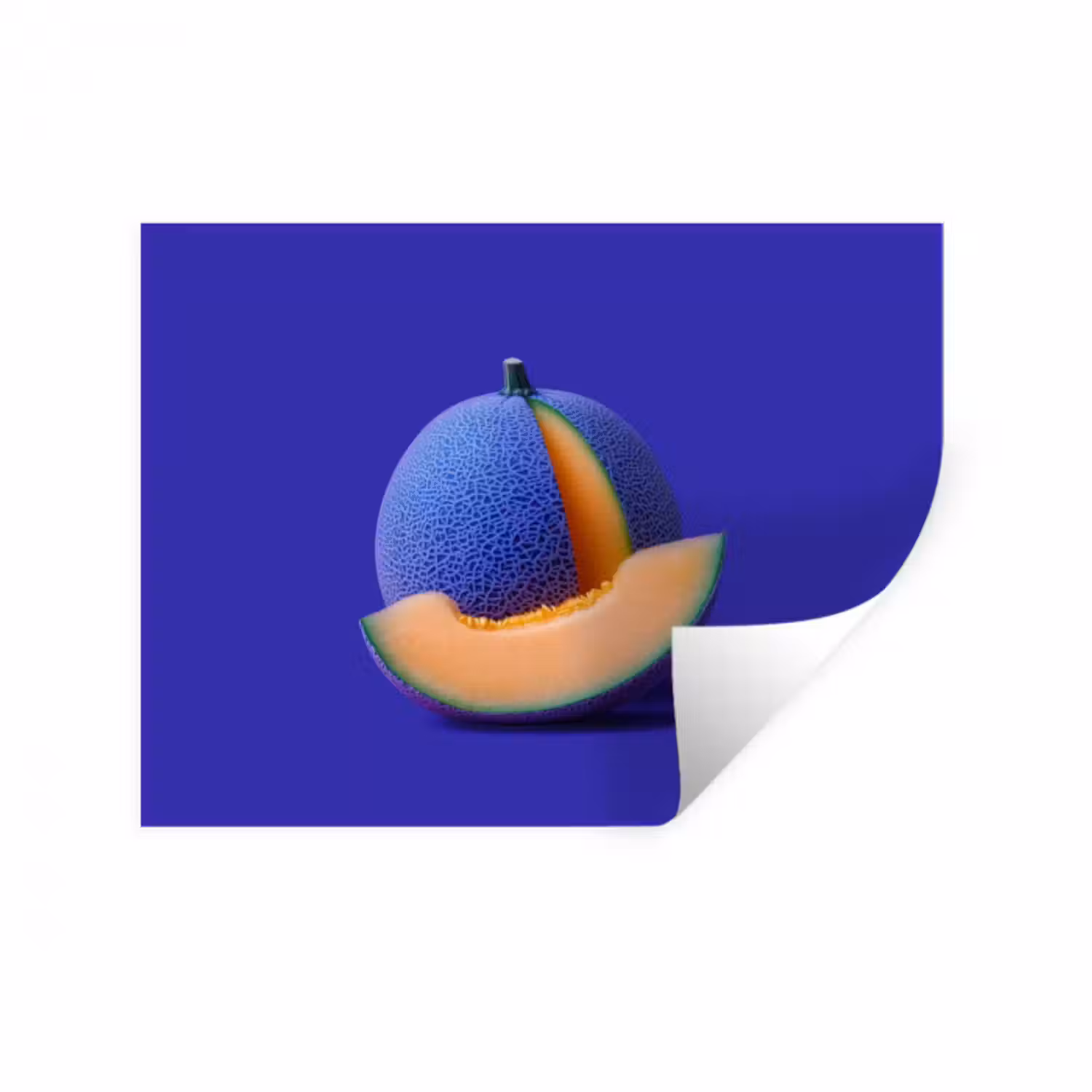 Wandtattoo – Melone - Blau - Orange - Kunstvoll