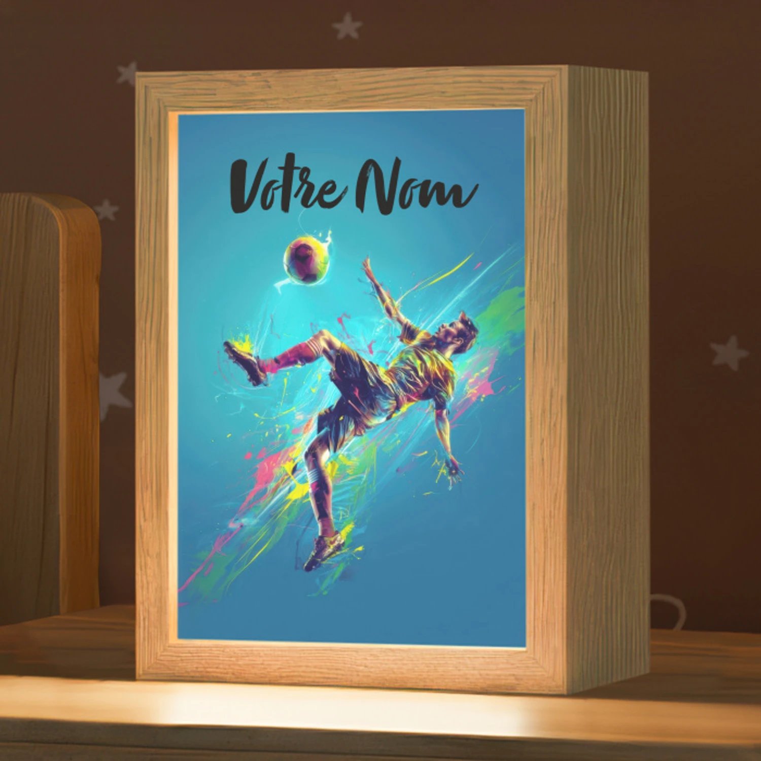 Neon - Voetbal - Schop - Kleurrijk Light Box met kabel (Kinderlampje) klein -zzz_3d_website