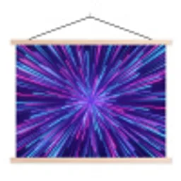 Dynamisch - Ruimte - Kleurrijk textielposter latten blank klein -3d