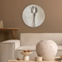 Lepel - Verf - Zilver Akoestische PET Vilt - Rond klein -sfeer1