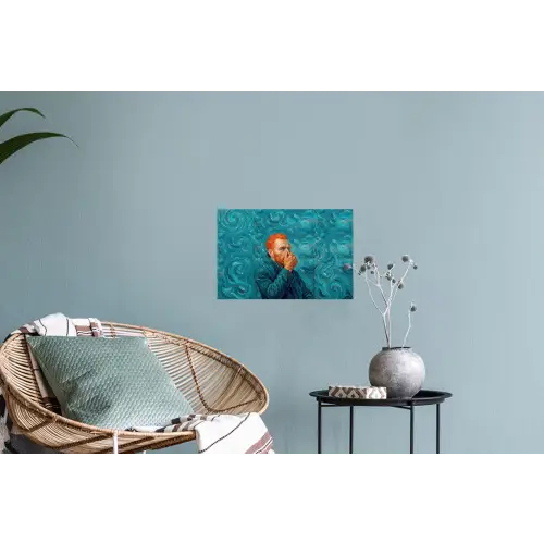 Portret - Klassiek - Blauw Muursticker klein -plant