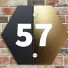Half goud zwart - Traditioneel Naambord Hexagon klein -sfeer2