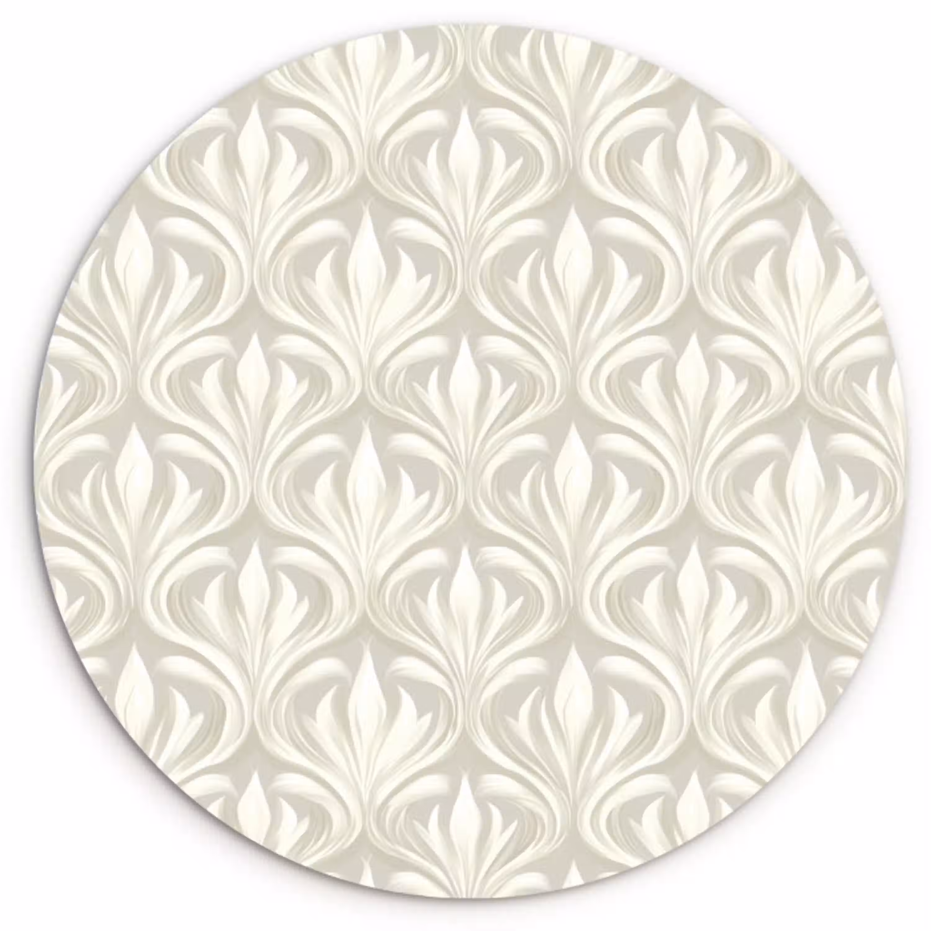Barok - Patroon - Beige Wandcirkel kunststof plaat 5mm dik klein 188 -3d