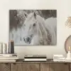Paard - Wit - Winter - Natuur - Sneeuw - Dieren PET vilt klein -sfeer1