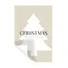 Kerstboom - Japandi - Christmas - Beige Muursticker klein -3d