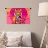 Tijger - Kimono - Planten - Roze Wandkleed katoen klein -sfeer4