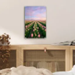 Tulpen - Landschap - Roze plexiglas 5mm klein -sfeer4