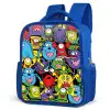 Monsters met Felle Kleuren Kinderrugzak - Blauw middel -schuin