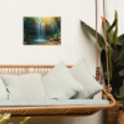 Tropische Waterval in Zonlicht tuinposter los doek klein -sfeer7