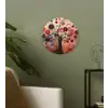 Levensboom - Bloemen - Roze - Hippie - Kunst Wandcirkel kunststof plaat 5mm dik klein -sfeer3