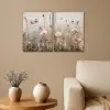 Bloemen - Beige - Modern - Roze Canvas - Meerluiken 2 luik klein -sfeer1