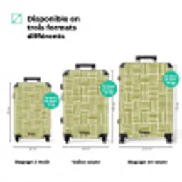 Vlecht - Patroon - Groen NBS - Handbagage koffer - Volwassenen Unisex middel zzzzzzVergelijking_3FR
