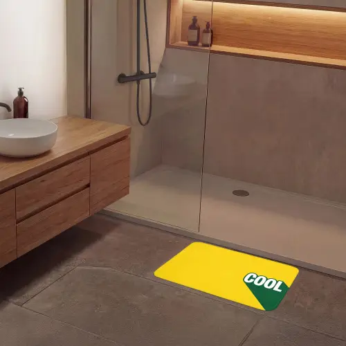 Cool - Geel - Groen Badmat klein -sfeer2