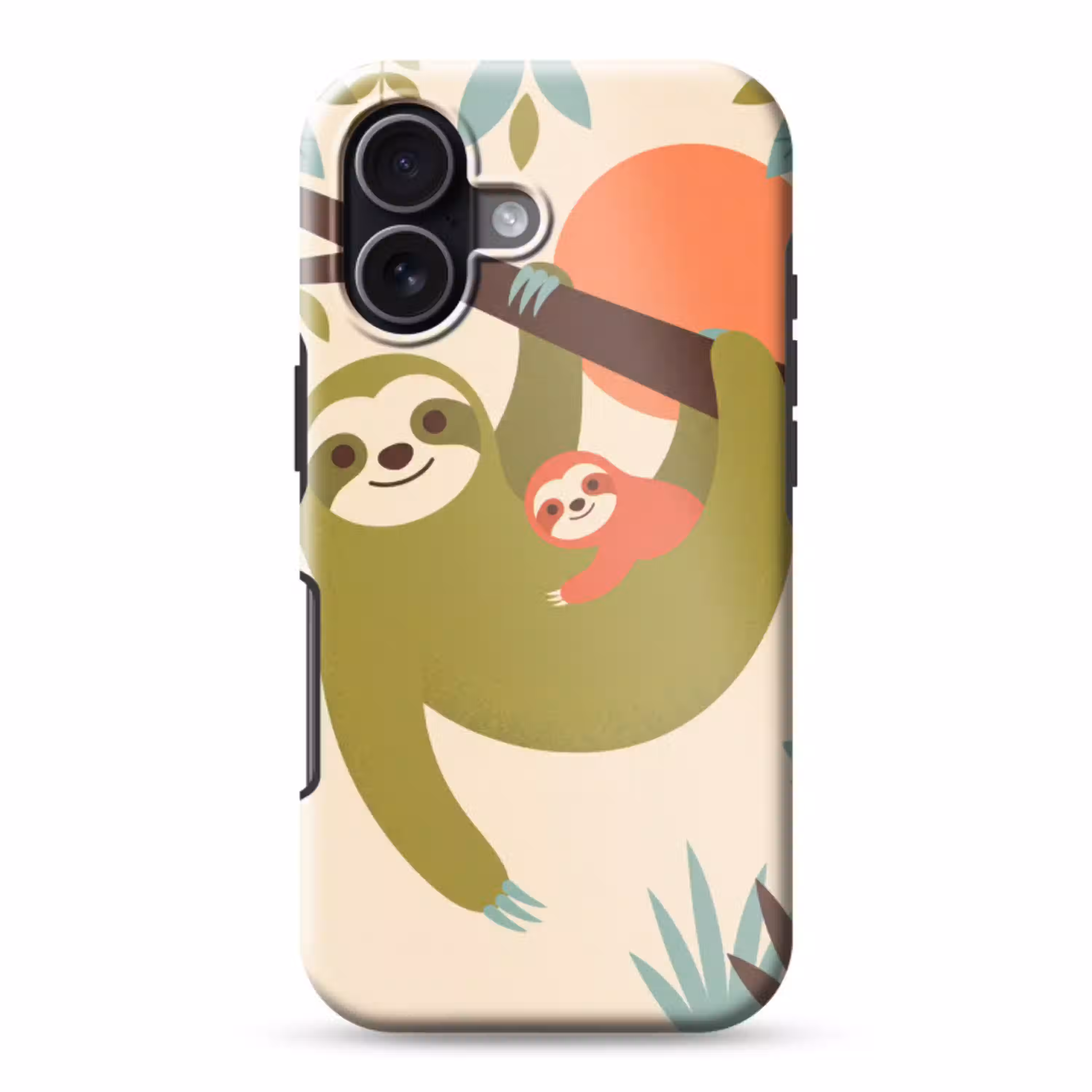 Dieren - Moeder - Baby - Natuur - Groen Toughcase MagSafe Apple iPhone 17 klein -3d