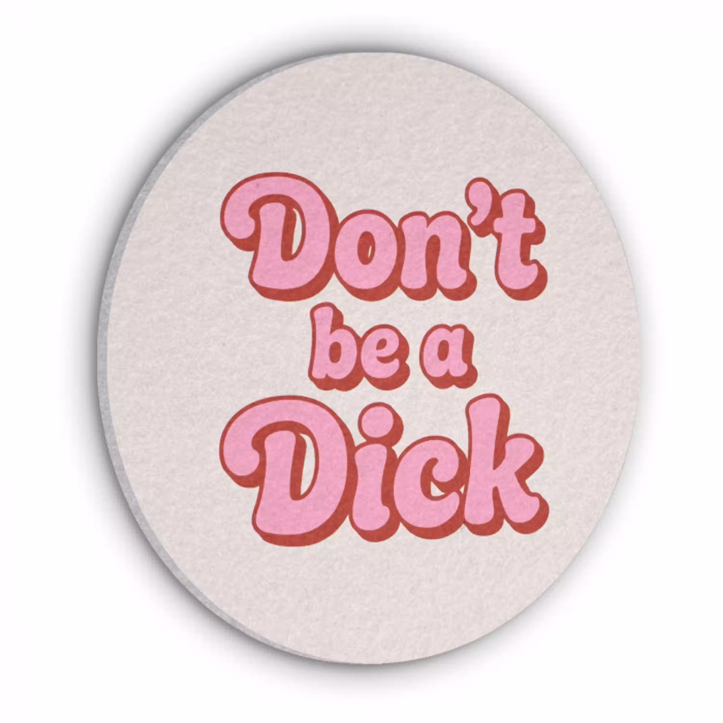 Tekst - Boodschap - Roze Akoestische PET Vilt - Rond klein -3d