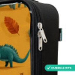 Dino - Dieren - Patroon Kinderkoffer - Zwart klein -rits_NL