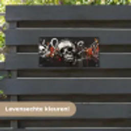 Schedels - Kunst - Donker - Rood tuinposter los doek klein -sfeer3