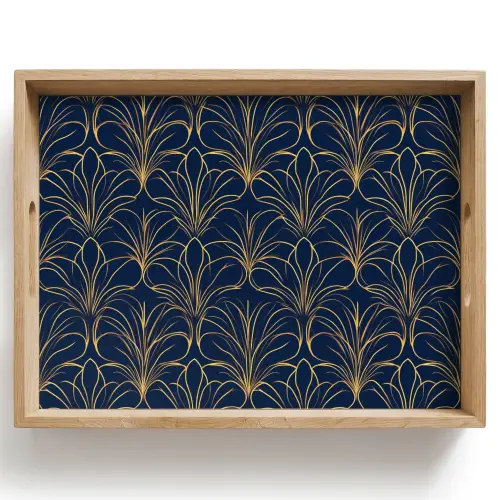 Deco - Waaier - Blauw Dienblad Rechthoek middel 911 -z3d_shopping