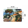 Huizen - Mozaïek - Sinaasappelbomen - Zee Placemat vinyl groot -specs