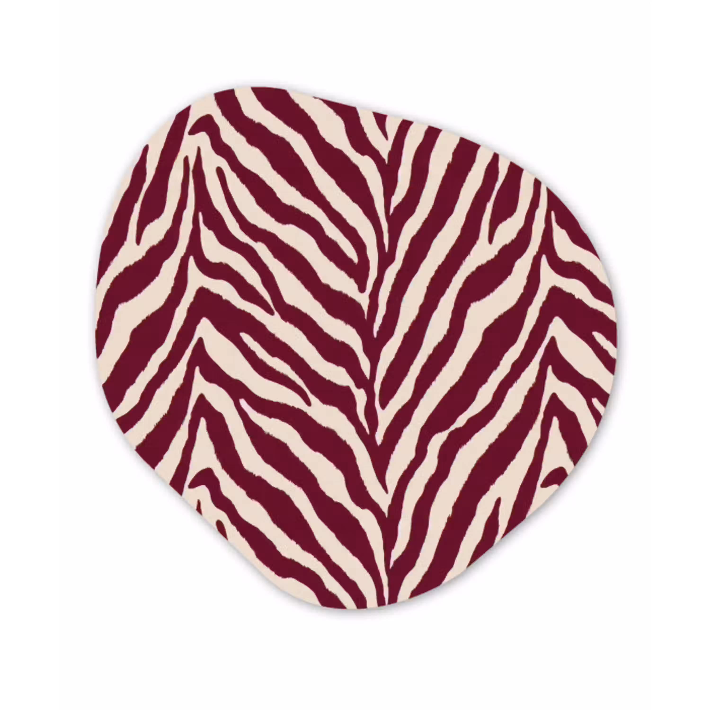 Zebra - Motief - Bordeaux - Rood Wandcirkel Organisch Forex 3mm klein 629 -3d