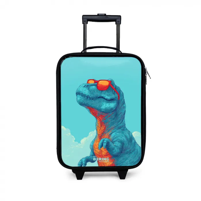 Dino met zonnebril Kinderkoffer - Zwart klein -3d