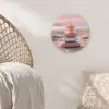 Stenen - Zand - Roze Wandcirkel kunststof plaat 5mm dik klein -sfeer5
