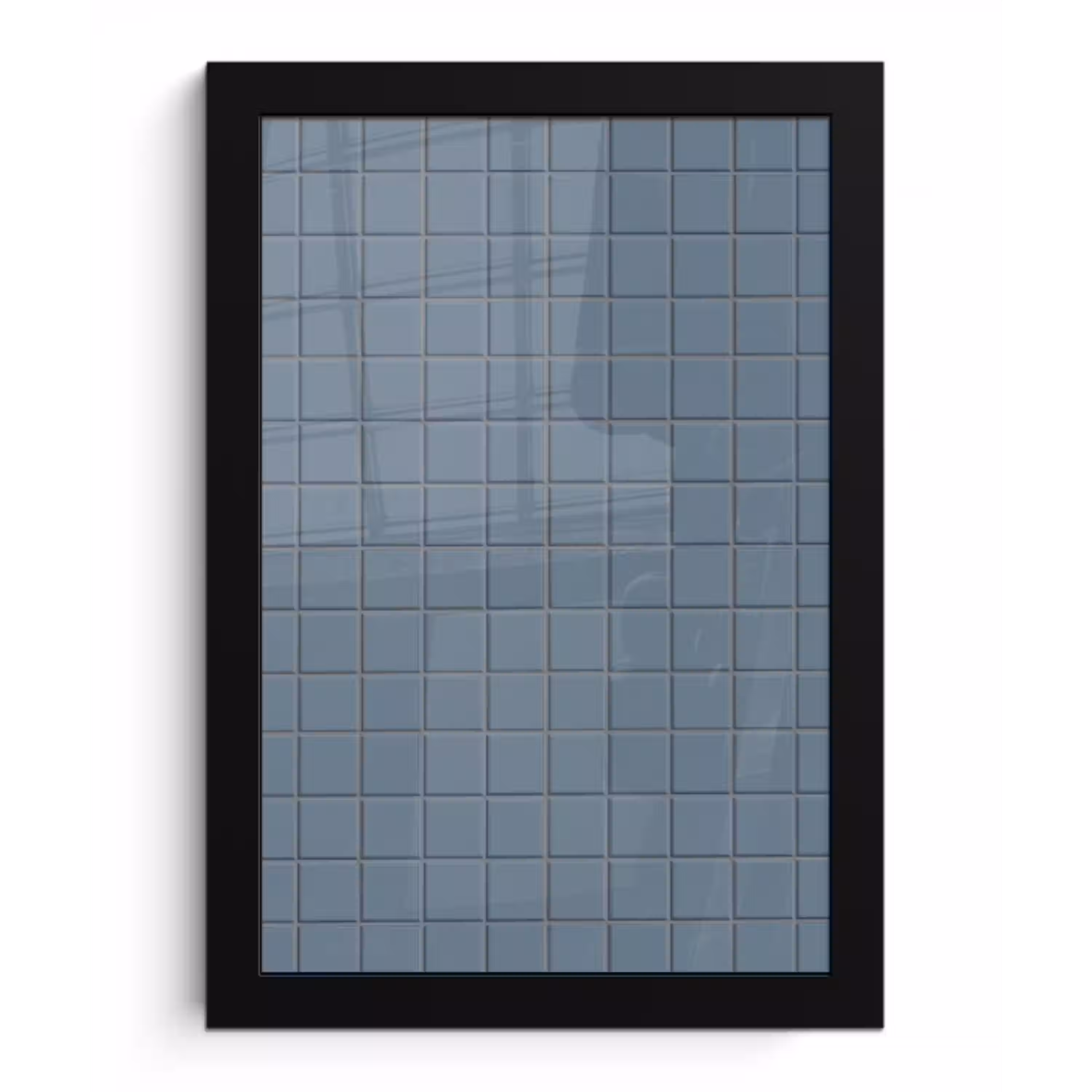 Patroon - Tegel - Blauwgrijs fotolijst zwart zonder passe partout klein 224 -3d