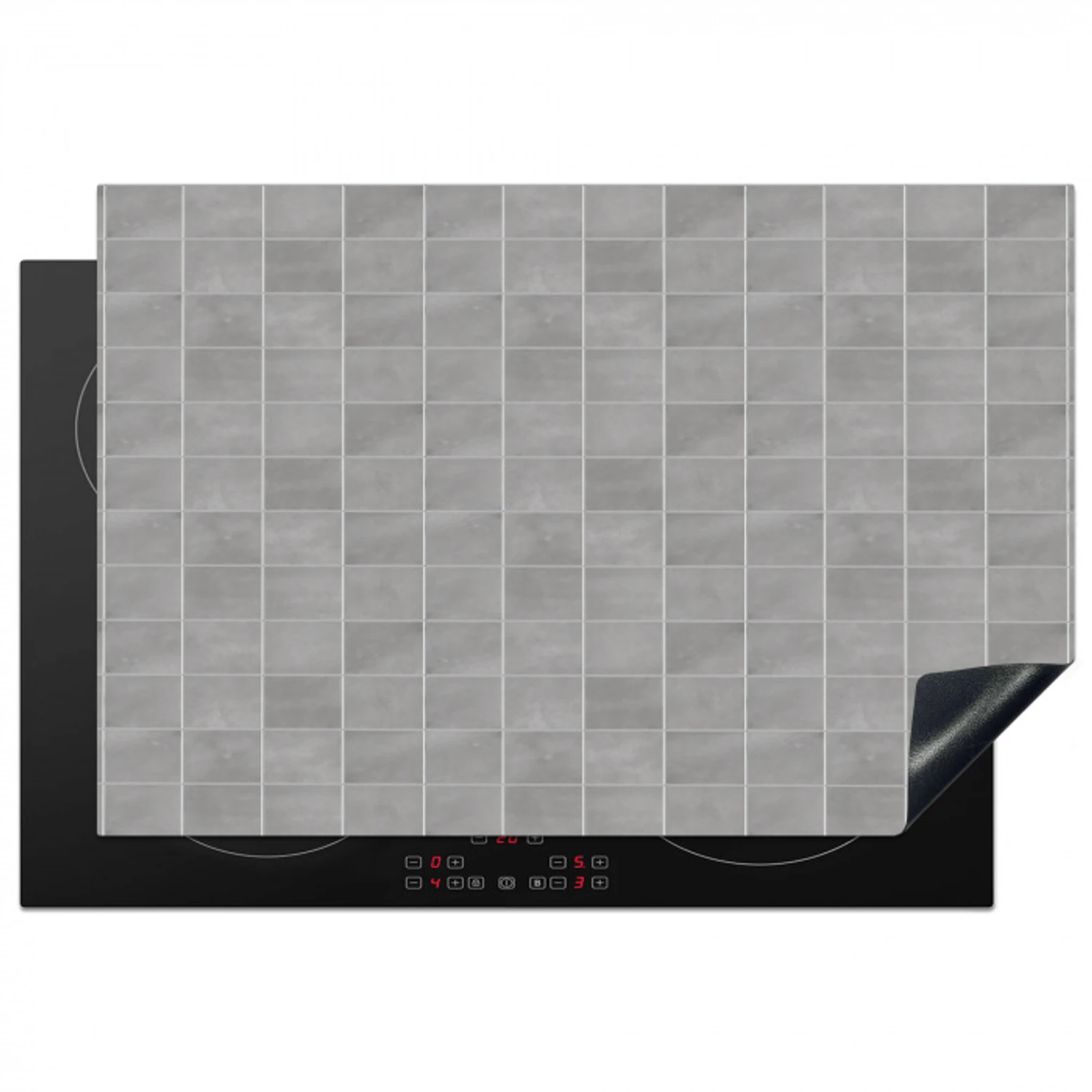 Mat - Wand - Tegels - Grijs Inductie beschermer vinyl 3mm klein 276 -3d