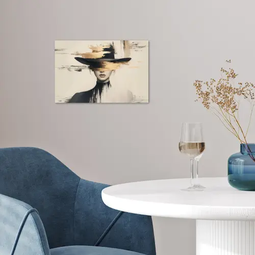 Vrouw - Hoed - Verf poster papier klein -sfeer3