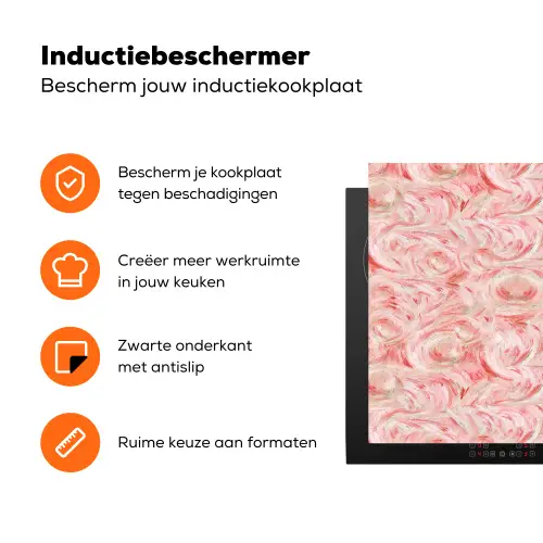 Vloeiend - Olieverf - Roze Inductie beschermer vinyl 3mm klein 276 -zzzzzzz-td-ups