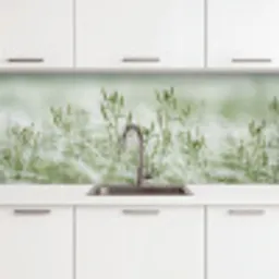 Grassen - Minimalistisch - Groen keuken achterwand 2 middel -3d
