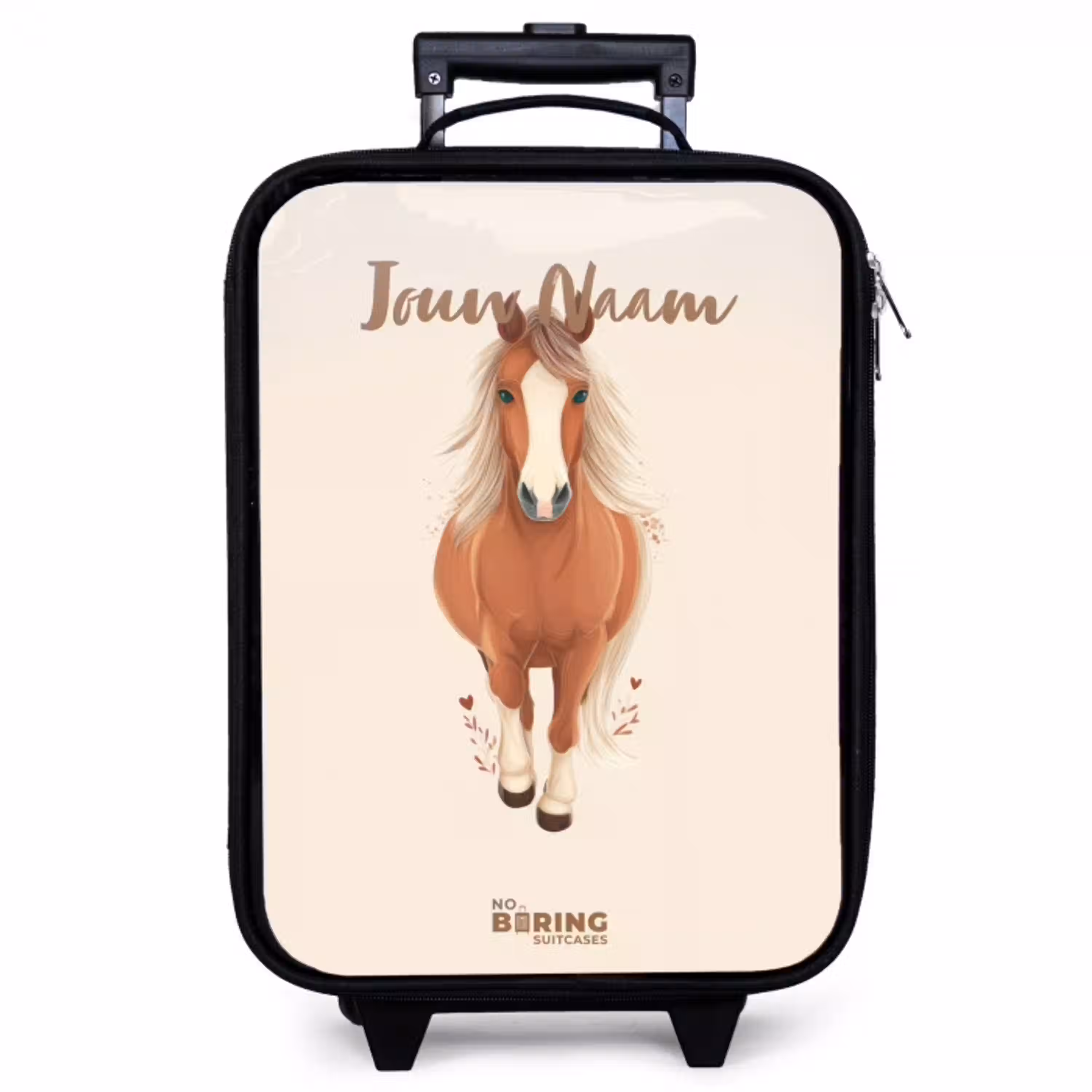 Bruin paard in gallop Kinderkoffer - Zwart klein -zzz_website3d