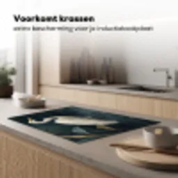 Reiger - Water - Natuur - Modern - Wit Inductie beschermer vinyl 3mm klein -sfeer1