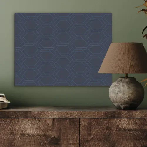 Hexagon - Patroon - Blauw PET vilt klein 837 -sfeer2