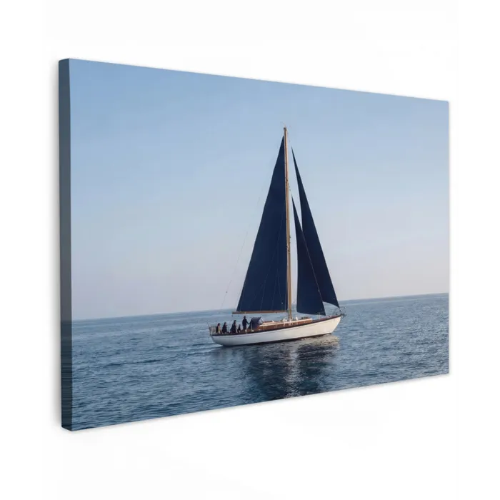 Zeilboot - Zee - Blauw canvas 2cm klein -z3d