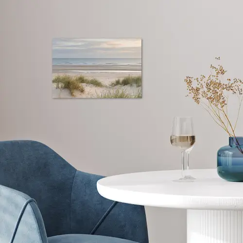 Zandstrand - Bewolkt - Duinen poster papier klein -sfeer3