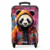 Panda met oranje jas en verfspetters Koffer - NBS - Handbagage middel -productfoto_recht