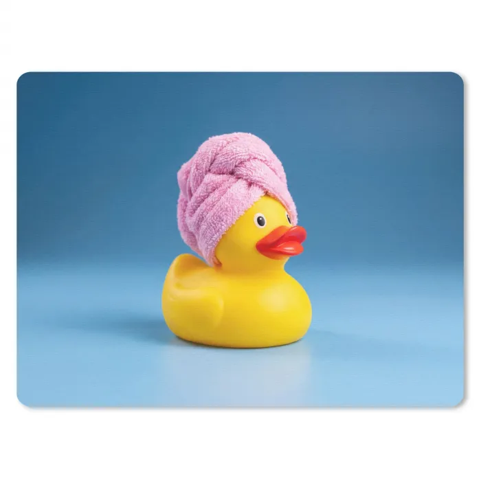 Badeend - Handdoek - Blauw muismat rubber klein -3d