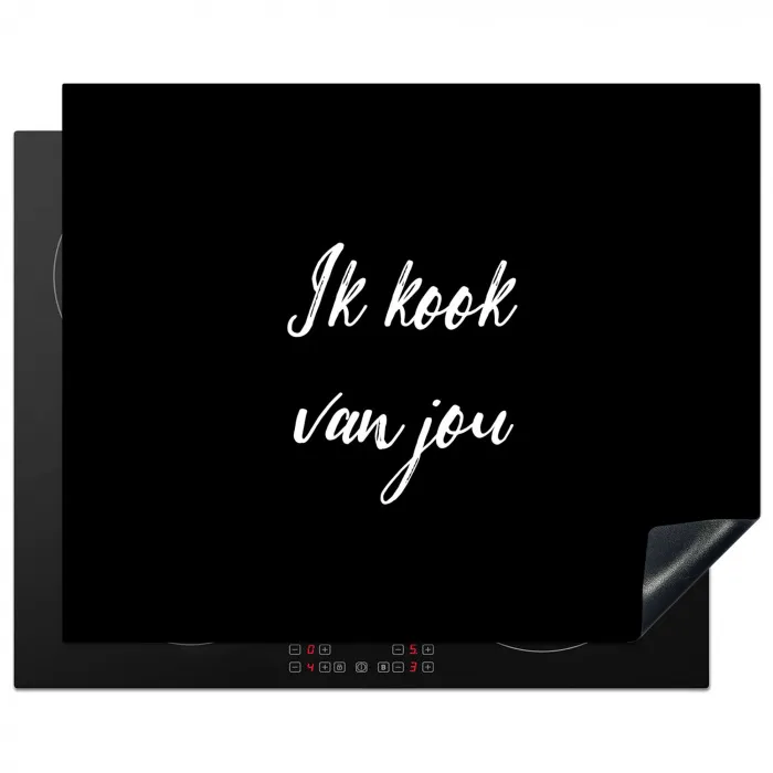 Quotes - Spreuken - Ik kook van jou - Liefde - Partner Inductie beschermer vinyl 3mm groot -3d