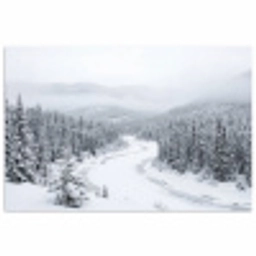 Rivier - Bevroren - Landschap - Winter poster papier klein -3d