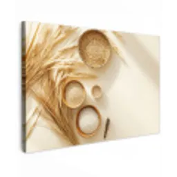 Granen - Hout - Kom - Beige Tuinposter op houten frame 2 cm dik klein -3d