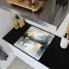 Kunst - Grijs - Goud - Abstract Inductie beschemer met haakjes middel -sfeer1