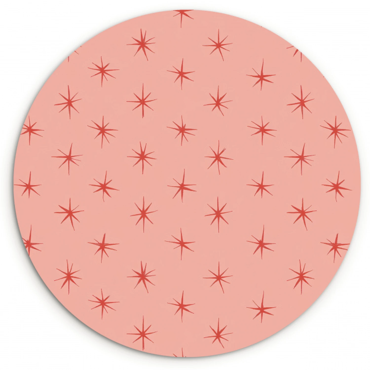 Sterretjes - Patroon - Oranje Wandcirkel kunststof plaat 5mm dik klein 188 -3d