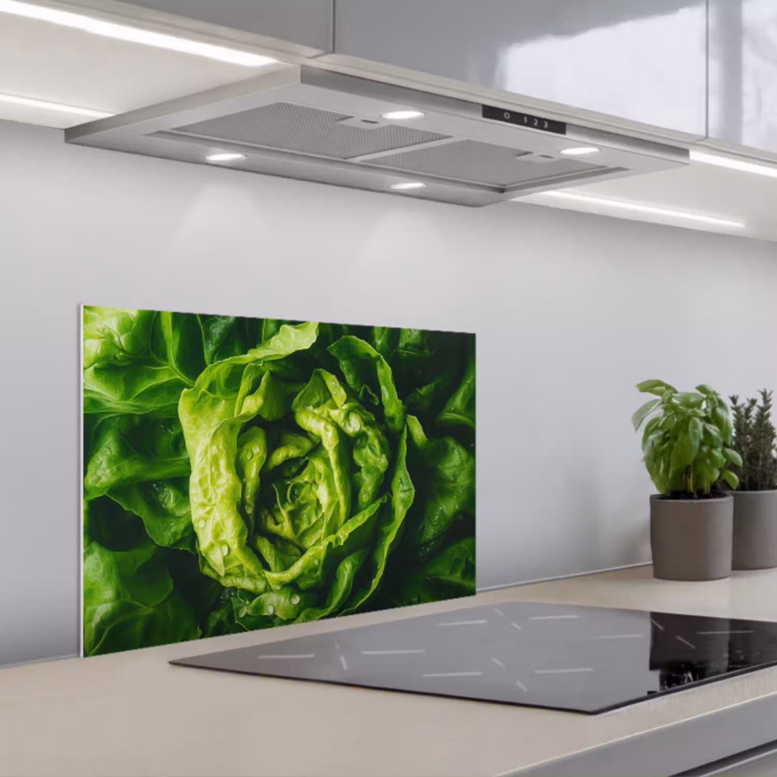 Groente - Sla - Groen keuken achterwand spatscherm klein -3d_schuin