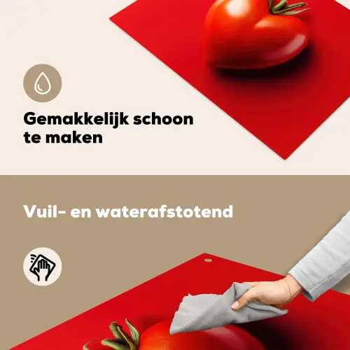 Tomaat - Rood - Hart Inductie beschemer met haakjes klein -ky-schoon-nl
