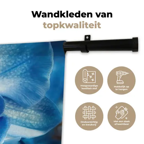 Blauw - Orchidee - Elegeant Wandkleed katoen klein -sfeer2