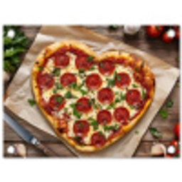 Pizza - Hart - Pepperoni - Tomaat tuinposter los doek klein -3d