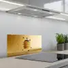 Pannenkoeken - Eten - Honing - Geel keuken achterwand spatscherm klein -3d_schuin