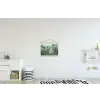 Tropische tuin - Koepelgebouw - Bloemen textielposter latten blank klein -kinderkamer