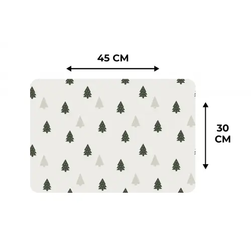 Illustratie - Kerstbomen - Wit Placemat vinyl groot 368 -specs